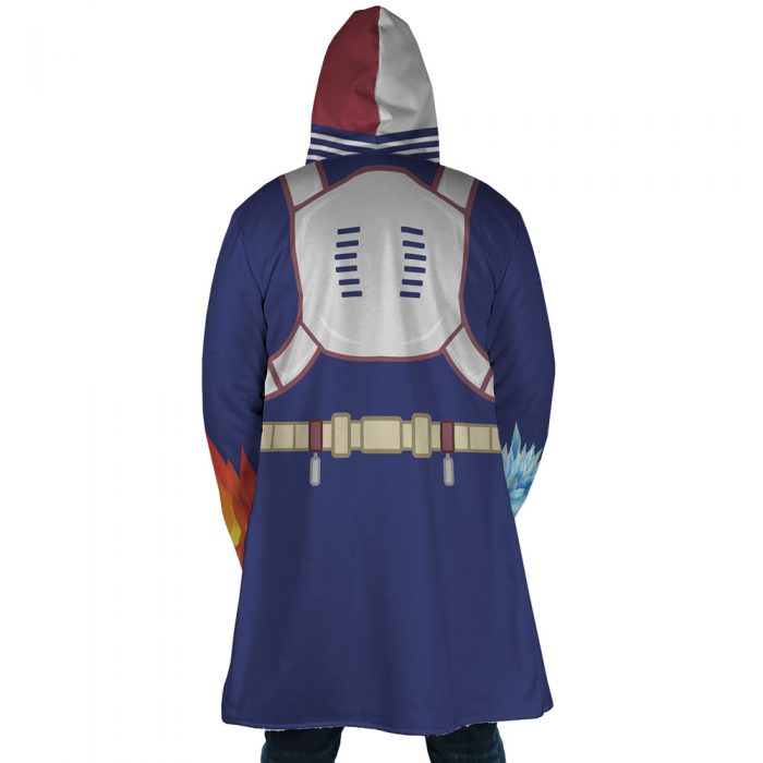 Todoroki Shouto My Hero Academia Hooded Cloak Coat BACK Mockup - My Hero Academia Store