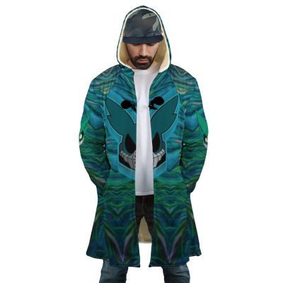 Trippy Deku My Hero Academia AOP Hooded Cloak Coat FRONT Mockup - My Hero Academia Store