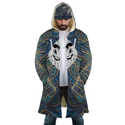 Trippy Engine Ida Tenya My Hero Academia AOP Hooded Cloak Coat FRONT Mockup - My Hero Academia Store