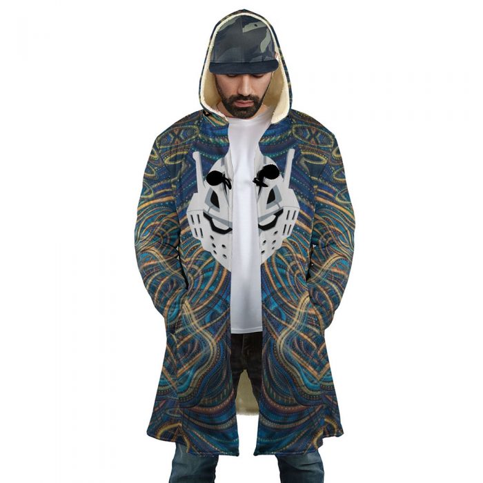 Trippy Engine Ida Tenya My Hero Academia AOP Hooded Cloak Coat FRONT Mockup - My Hero Academia Store