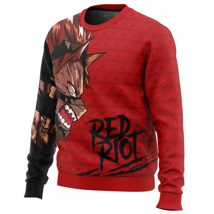 Unbreakable Red Riot My Hero Academia men sweatshirt SIDE FRONT mockup - My Hero Academia Store