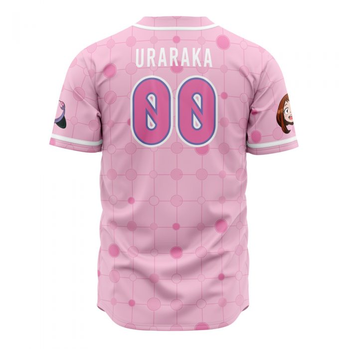 Uraraka Ochako MHA AOP Baseball Jersey BACK Mockup - My Hero Academia Store