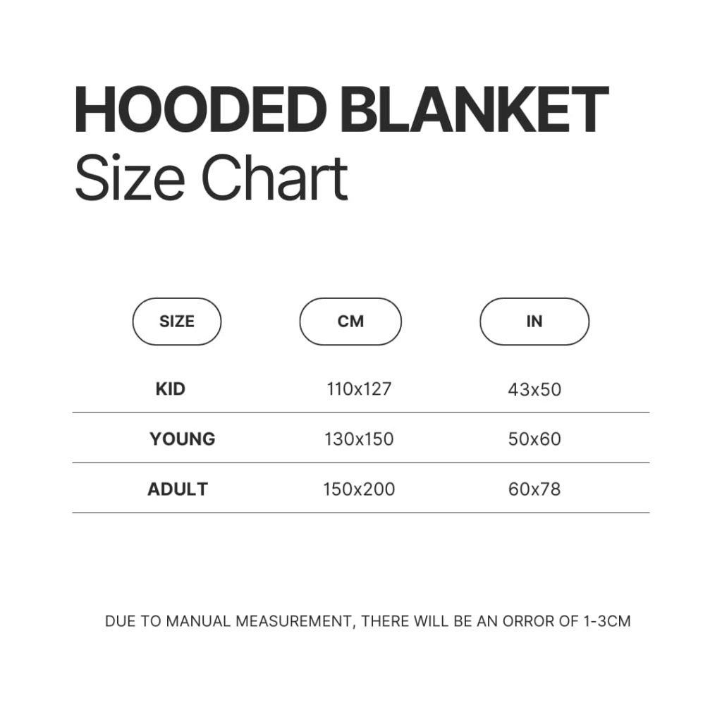 Hooded Blanket Size Chart - My Hero Academia Store