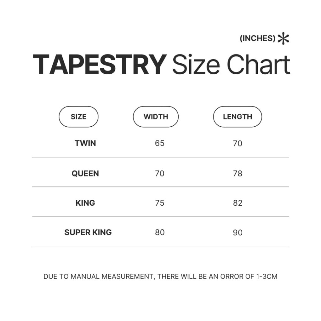 Tapestry Size Chart - My Hero Academia Store