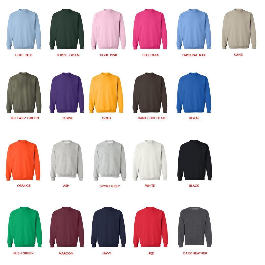 sweatshirt color chart - My Hero Academia Store